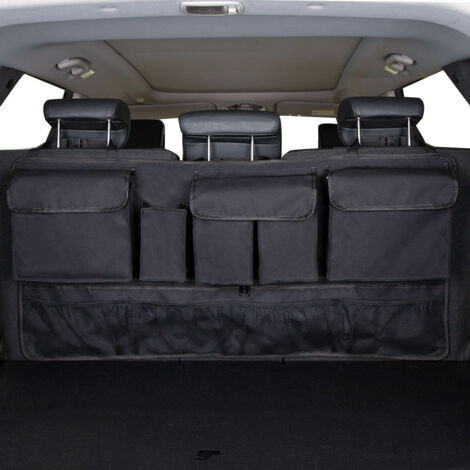Auto Organizer 9 Taschen mit 3 festen Einstellgurten, Kofferraum Organizer, Mehrzweck Faltbare Auto Aufbewahrungstasche für SUV und viele Fahrzeuge