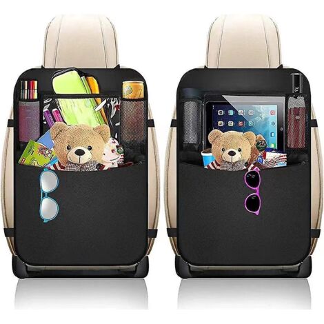 Auto-Organizer für Kinder, 2-teiliges Auto-Organizer-Set mit Kindersitzschonern und transparentem Tablet-Halter
