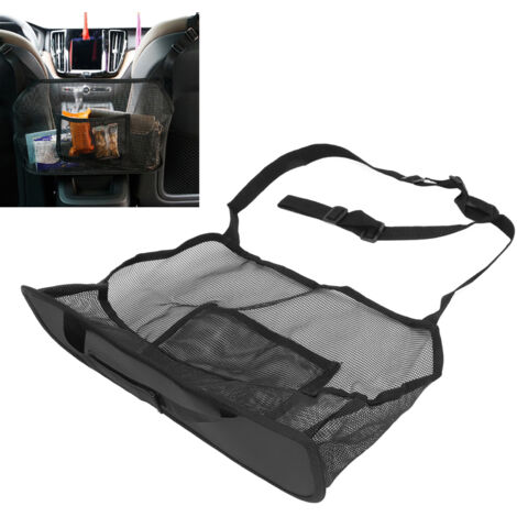 Auto-Organizer mit Netzgewebe und schwarzen PE-Paneelen - Handtasche und Organizer für Handtaschen und zwischen den Sitzen (40x13x25cm)