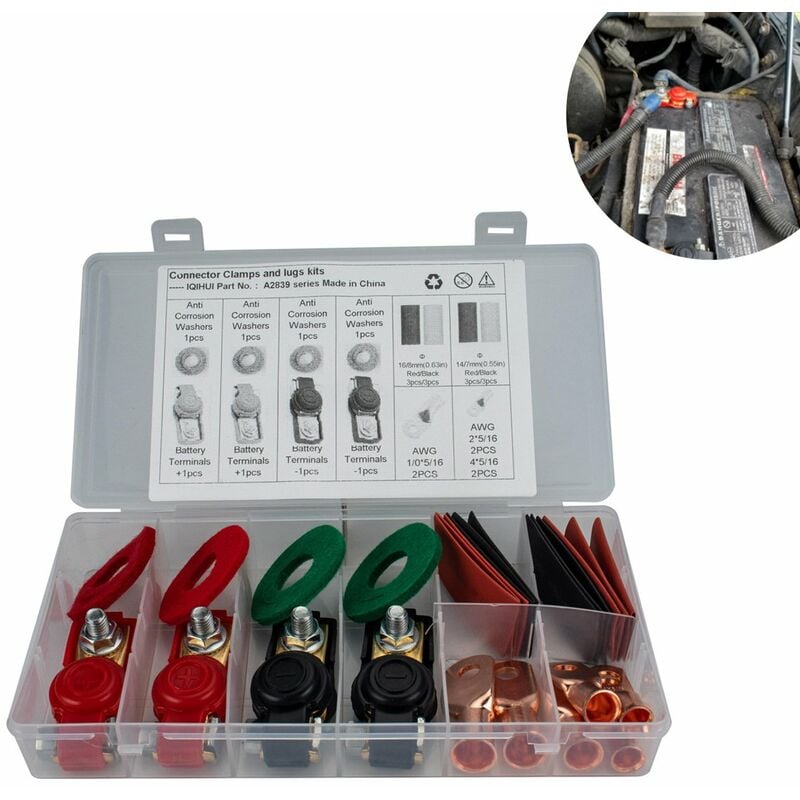 Auto pièces de Rechange 2 Paires de câble de Batterie de Voiture Connecteurs Batterie Borne Pinces Clip Set de câblage Classification 2021 Produits