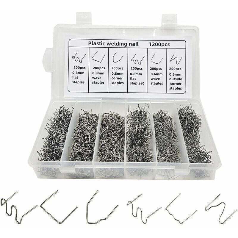 Auto Plastic Hot Repair Staples for Car Bumper Plastic Welding Repair, 1200PCS.