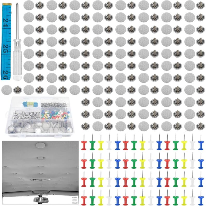 Image of Auto-Reparatur-Nieten-Set 100 Stück, Dachreparaturknöpfe, Dachverkleidungsreparatur für alle Autos