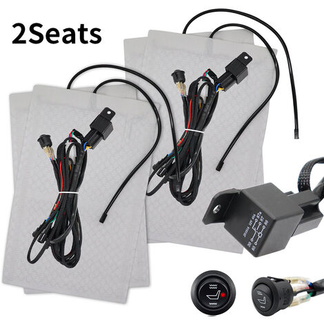 main image of "Auto Seat Heater Kit Hi/Lo Setting 2 Seat Pads 1 Round Switch Seat Heater Pads Heated Seat Kit,model: 2 Seat Heater Pads"