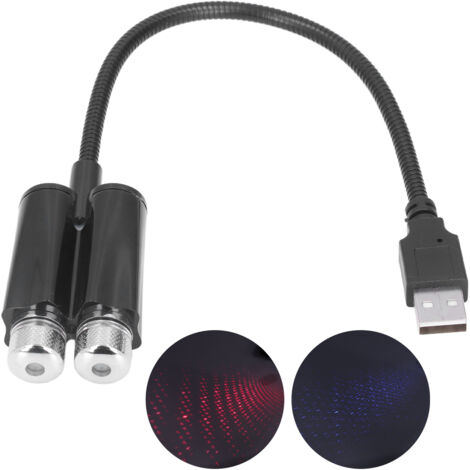 Auto-Sternennachtlicht, USB-Plug-and-Play-Projektor, frei biegsames Licht 5W 5V, blau-rote Lichter zur Dekoration (ohne Sprachsteuerung C202).