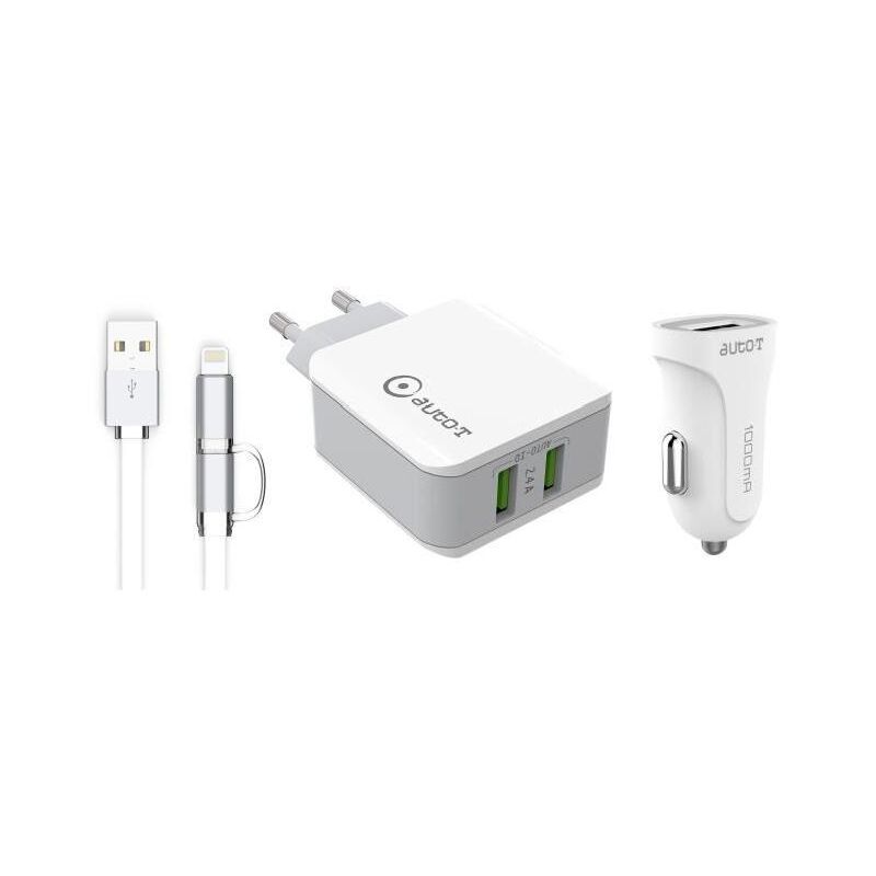 KIT DE VOYAGE SMARTPHONES 3 PIECES 12/24/230V - Auto-t