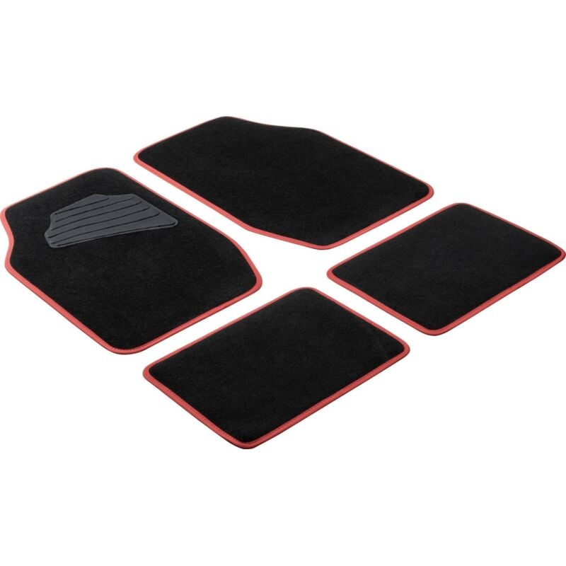Image of Universal Fußmatten Matrix Komplett-Set schwarz rot Fußmattenset - Walser
