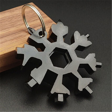 Auto Toolbox Auto Schlüssel Kette Werkzeug Schneeflocke Multi Werkzeug Tasche Schlüsselring Spanner Hex Wrench Multifunktions Mehrzweck Camp Überleben,S-3-55 - 1pcs