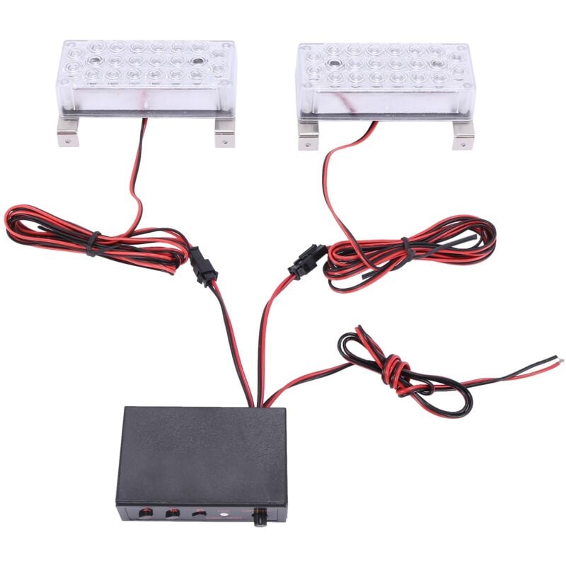 Image of Auto und Motorrad Clearing Warnung eins für zwei Netzwerk Blitzlichter 2X22 44LED Blitzlichter Gelb