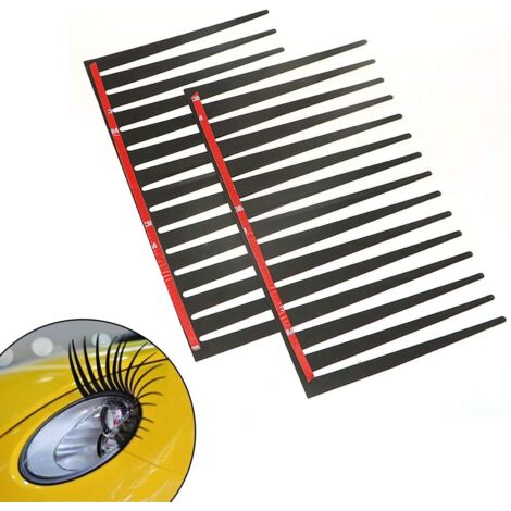 Auto-Wimpern, schwarze Scheinwerferaufkleber, dekorative Auto-Styling-Aufkleber, 2 Paar