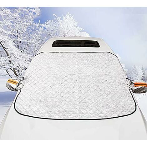 Auto-Windschutzscheibe, Windschutzscheibenabdeckung für Eis und Schnee mit  4 Schutzschichten und Magneten, doppeltes festes Design, Allwetter-Auto- Schneeabdeckung für den Außenbereich, UV-beständige W