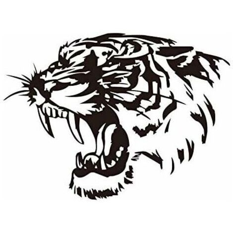Autoaufkleber, Motorhaubenaufkleber, reflektierende Tigerkopf-Aufkleber, individuelle Aufkleber für modifizierte Karosserien (28 cm x 28 cm)