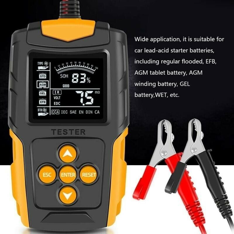 Image of Dolaso - Autobatterietester 12V/24V lcd Digitaler Batterieanalysator Autodiagnosetool soh soc cca IR-Messung für Auto-LKW-Motorrad