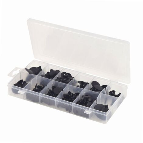Autobest – Coffret agrafes garnissages Renault Dacia 109 pièces – Clips en plastique Ø 6,2 à 10,2 mm – Fixation garnissages extérieurs - 109pcs