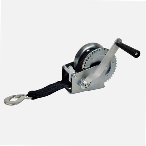 Autobest – Treuil manuel tambour 550kg 10m sangle – Capacité de traction pour véhicules et bateaux – Conception robuste pour levage en toute sécurité