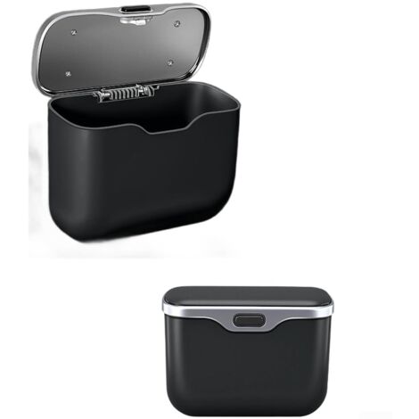Autobox mit integriertem Staufach für Kleinigkeiten, zur Befestigung an der hinteren Sitzklappe mittels Druckknöpfen (schwarz).