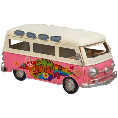 Autobús de metal rosa 17x7.5x7.5