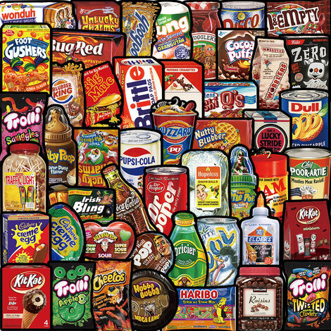 Autocollant 48 Pièces Snacks Graffiti Stickers pour Portable Voiture Ordinateur Moto Velo Casque Skateboard Guitare Bouteille d'eau Guitare Décalcomanies Cool Decoration Cadeaux