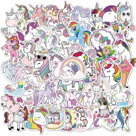 autocollant 50 Pices La Licorne Graffiti Stickers Pour Portable Voiture Ordinateur Moto Velo Casque Skateboard Guitare Bouteille D'eau Guitare Dca