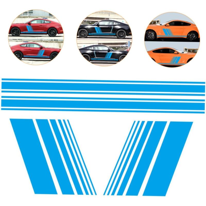 Autocollant à rayures pour carrosserie de voiture, autocollant à rayures latérales, autocollant à rayures de course, autocollant de pare-chocs de