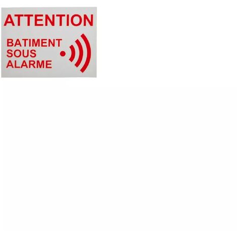 Autocollant / adhésif vitre 'ATTENTION BÂTIMENT SOUS ALARME' (8 x 6 cm)