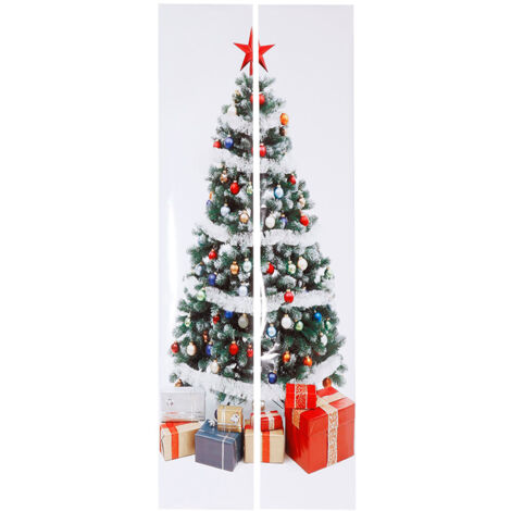 Autocollant Arbre de Noël pour Vitrine - Décoration Murale et Porte de Noël