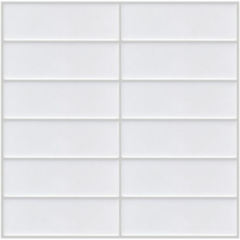 Autocollant Carrelage Carreaux Adhesif Mural Rectangulaires Credence Adhesive pour Cuisine Salle de Bain,Blanc (30.5x 30.5cm)