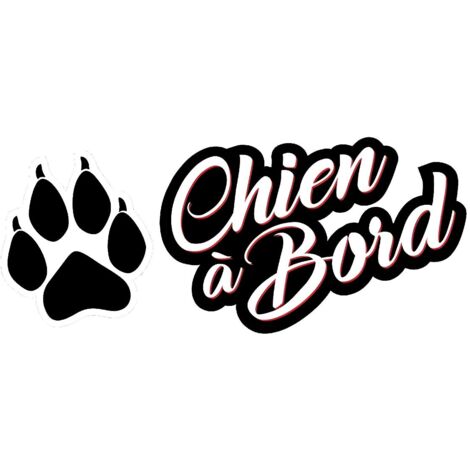 Autocollant Chien a bord 12x5cm