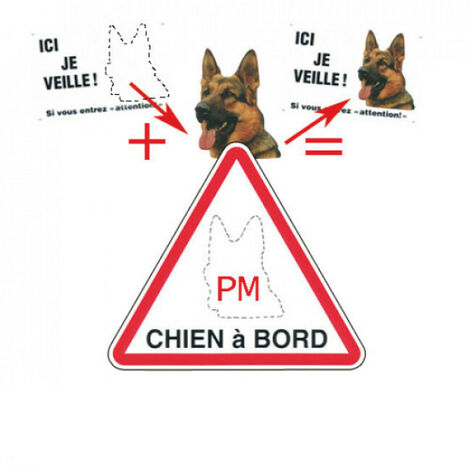 Autocollant chien à bord triangulaire