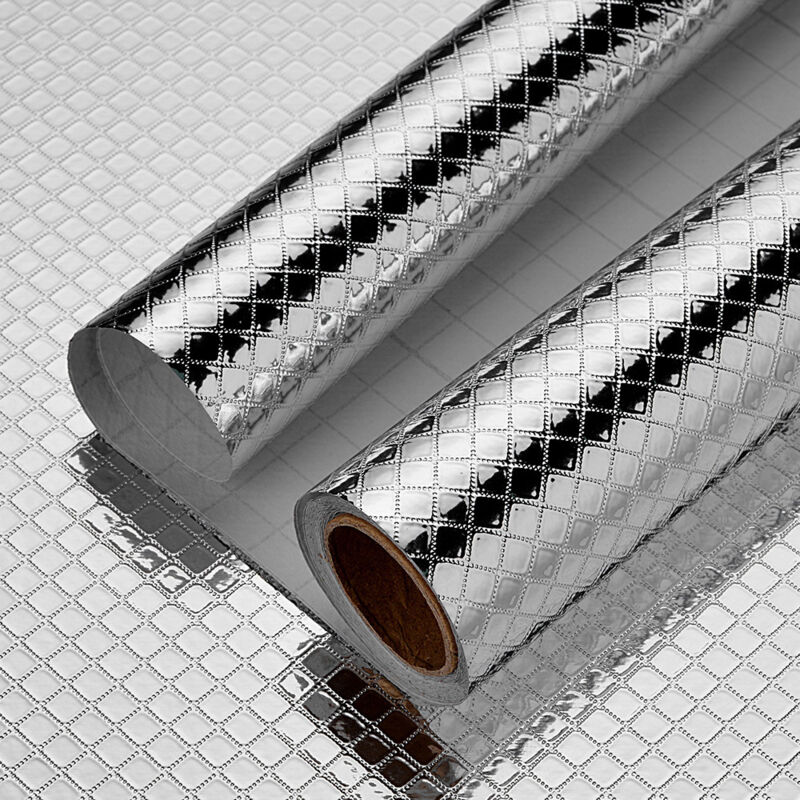 Autocollant Cuisine Feuille D'aluminium Auto-Adhésif Film Adhésif Papier Peint Résistant à La Chaleur Résistant à L'huile Étanche Anti-moisissure diy