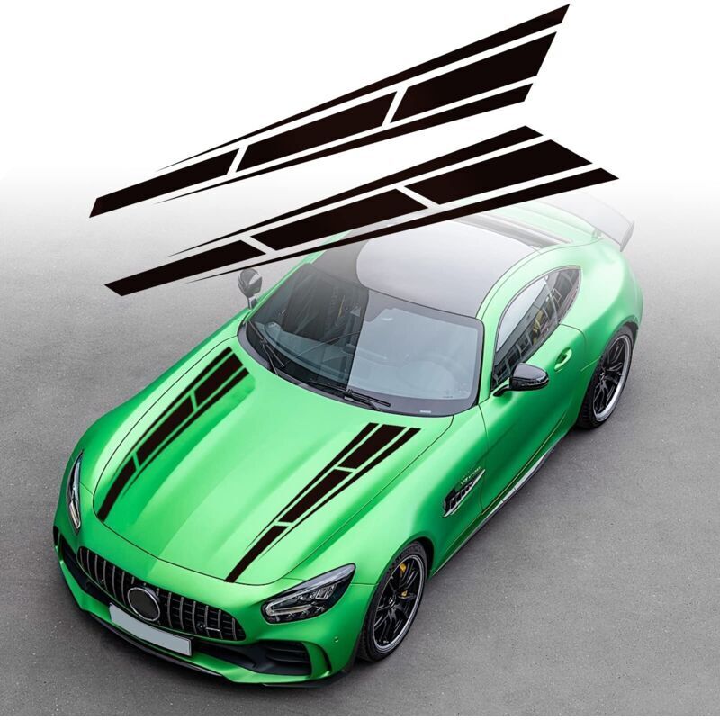 Autocollant De Bande De Capot De Voiture, Universels Auto Racing Body Side Stripe Decal Jupe De Toit De Capot Pare-Chocs Stripe Decal Vinyle Modifié