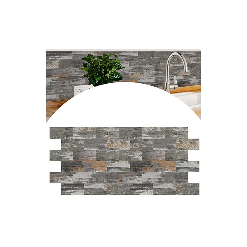 Naizy - Autocollant de carrelage mural en pvc 34x29cm par pièce Feuille de carrelage 10Pcs Carreaux adhésifs Découpable Carreaux Type a