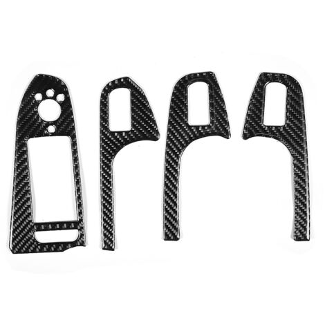 Autocollant de garniture de cadre de bouton de panneau de lève-vitre de porte de conduite à gauche en Fiber de carbone adapté pour A4 B8 A5 Q5
