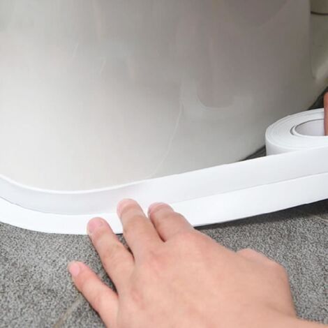 Autocollant de Protection d'Évier et Toilettes en PVC,640x3.8cm, Adhésif Étanche, pour Salle de Bain, Baignoire, et Cuisine, Ruban