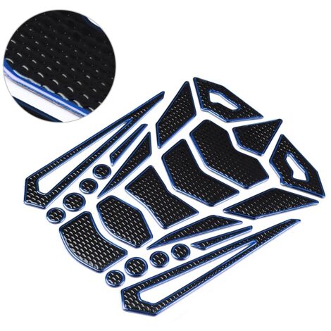 Autocollant de protection pour réservoir moto universel - Antidérapant avec bordure bleue