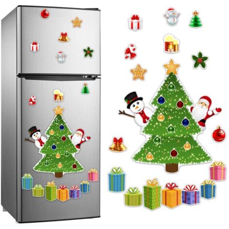 Autocollant de réfrigérateur de corps de dessin animé de noël, décoration visuelle 3D, décoration magnétique étanche