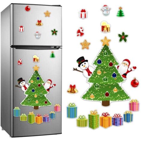 Autocollant de réfrigérateur de corps de dessin animé de noël, décoration visuelle 3D, décoration magnétique étanche