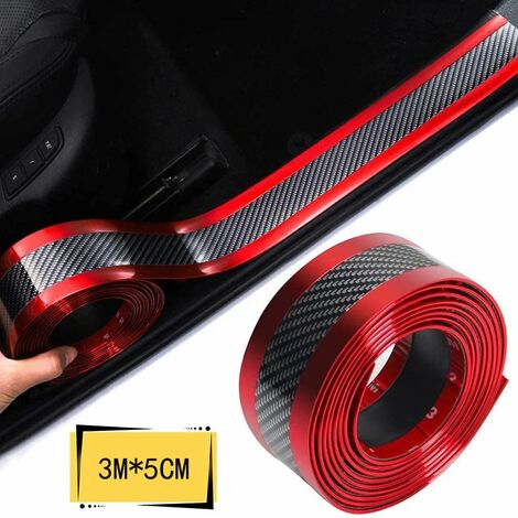 Autocollant de Seuil de Porte de Voiture Autocollants de Voiture en Fibre de Carbone, Universel Protecteur d'autocollant Auto-adhésif, Autocollant de Protection Accessoires, 3MX5CM，