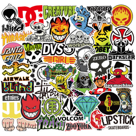 autocollant de skateboard, lot de 100 autocollants sympas à emporter partout