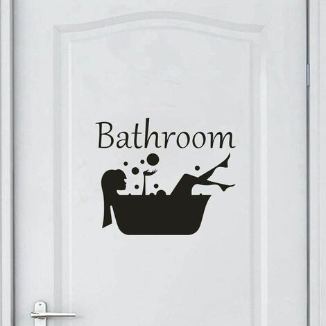 Autocollant de toilette amovible Art Vinyl Mural Home Room Decor Stickers muraux (A)