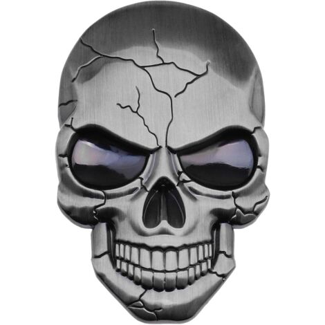 Autocollant de Voiture 3D Métal Decal Crâne Punisher Étanche Décoration Logo Crâne Emblème Badge Decal pour Voiture Camion Moto Réfrigérateur Ordinateur Porte Argent