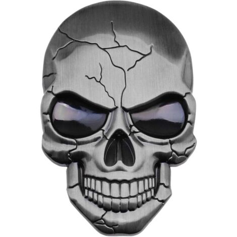 Autocollant de Voiture 3D Métal Decal Crâne Punisher Étanche Décoration Logo Crâne Emblème Badge Decal pour Voiture Camion Moto Réfrigérateur Ordinateur Porte Argent