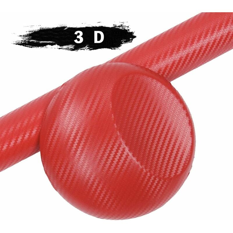 Autocollant de voiture en vinyle, film de fibre de carbone autocollant en vinyle de fibre de carbone film solaire de voiture(Rouge-152 cm x 30 cm)