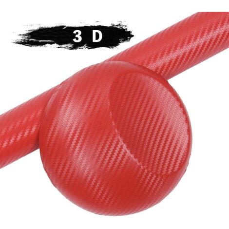 Autocollant de voiture en vinyle, film de fibre de carbone autocollant en vinyle de fibre de carbone film solaire de voiture(Rouge-152 cm x 30 cm)-Fei Yu