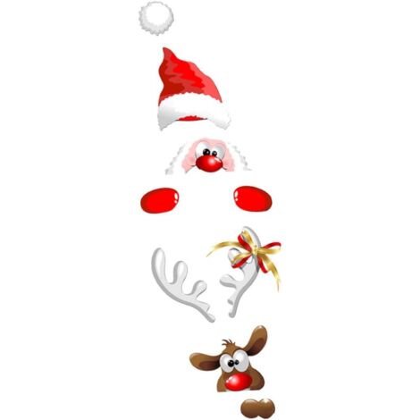 Autocollant Décoratif pour Porte Décoration de Noël pour Fenêtre