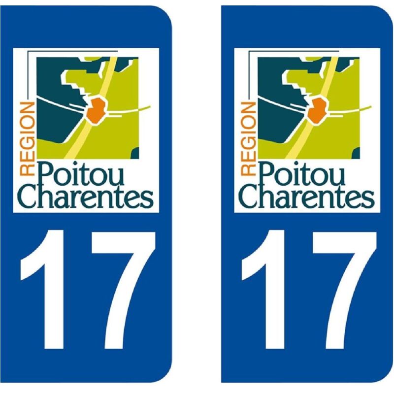Adnauto - 10x Autocollant departement 17 - Charente Maritime