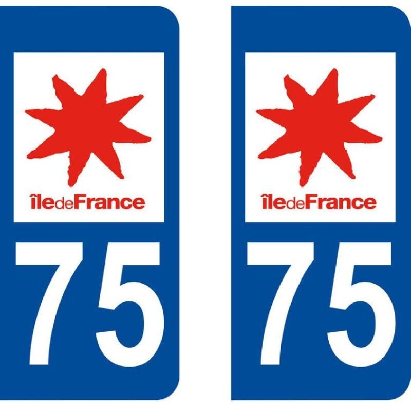 Adnauto - 10x Autocollant departement 75 - paris -x2-