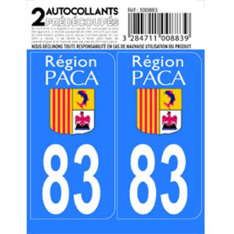 Autocollant departement 83 - VAR -x2-