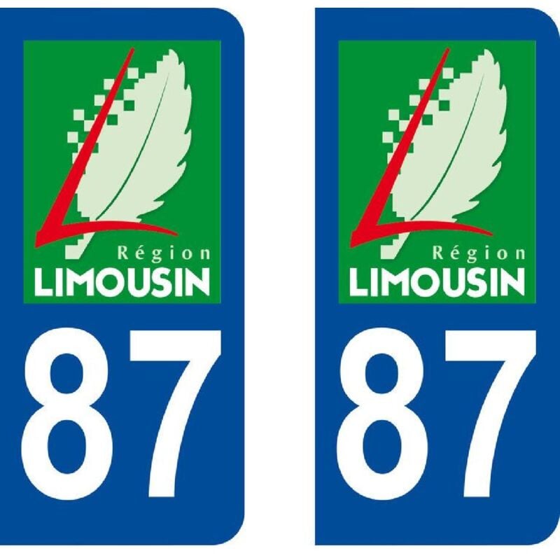 Adnauto - 10x Autocollant departement 87 - haute vienne -x2-