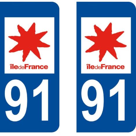 Autocollant departement 91 - ESSONNE -x2-