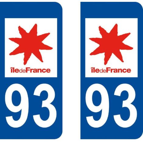 Autocollant departement 93 - SEINE SAINT DENIS -x2-